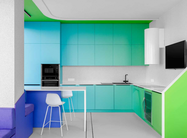 Pola abstrak dengan gradasi warna